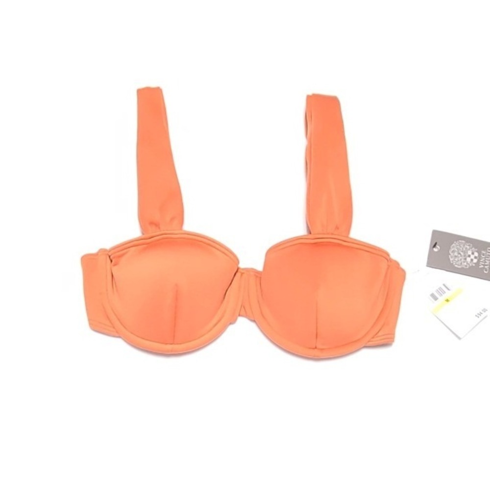 Vince Camuto Cinnabar Orange Underwire Balconette Bikini Top Womens Size M New